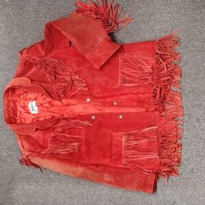 Vintage Vacco Red Suede Tasseled Jacket